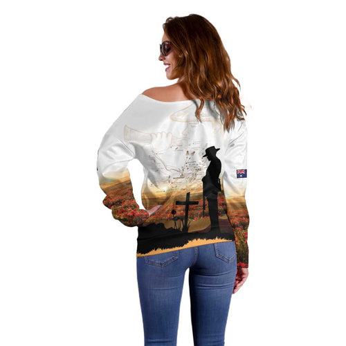 Australia And New Zealand ANZAC Day Off Shoulder Sweater Battle Of Beersheba