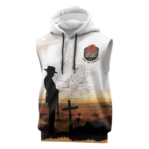 Australia And New Zealand ANZAC Day Sleeveless Hoodie Battle Of Beersheba