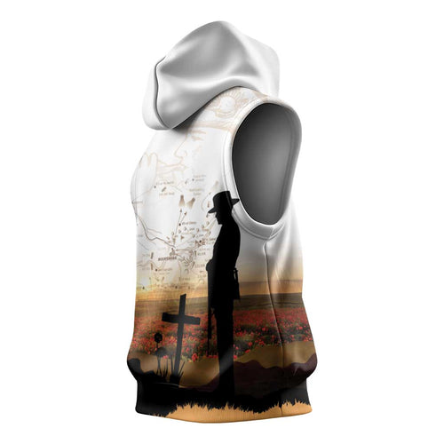 Australia And New Zealand ANZAC Day Sleeveless Hoodie Battle Of Beersheba