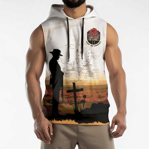 Australia And New Zealand ANZAC Day Sleeveless Hoodie Battle Of Beersheba