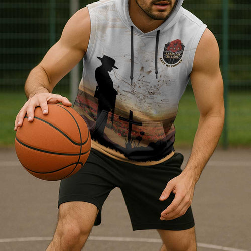 Australia And New Zealand ANZAC Day Sleeveless Hoodie Battle Of Beersheba