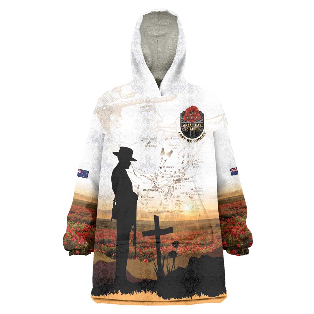 Australia And New Zealand ANZAC Day Wearable Blanket Hoodie Battle Of Beersheba