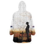 Australia And New Zealand ANZAC Day Wearable Blanket Hoodie Battle Of Beersheba