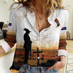 Australia And New Zealand ANZAC Day Women Casual Shirt Battle Of Beersheba