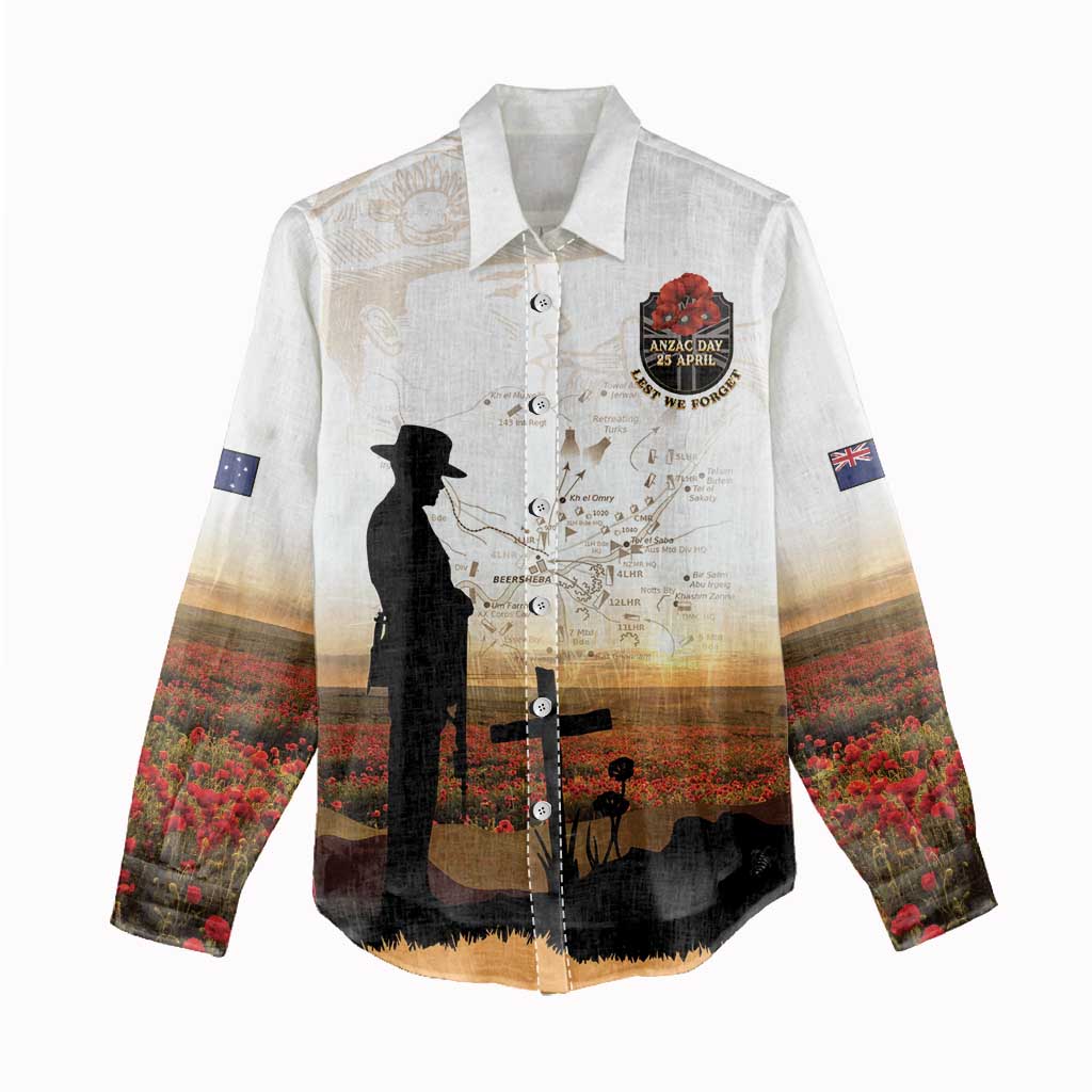 Australia And New Zealand ANZAC Day Women Casual Shirt Battle Of Beersheba