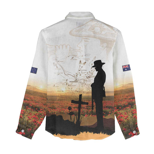 Australia And New Zealand ANZAC Day Women Casual Shirt Battle Of Beersheba