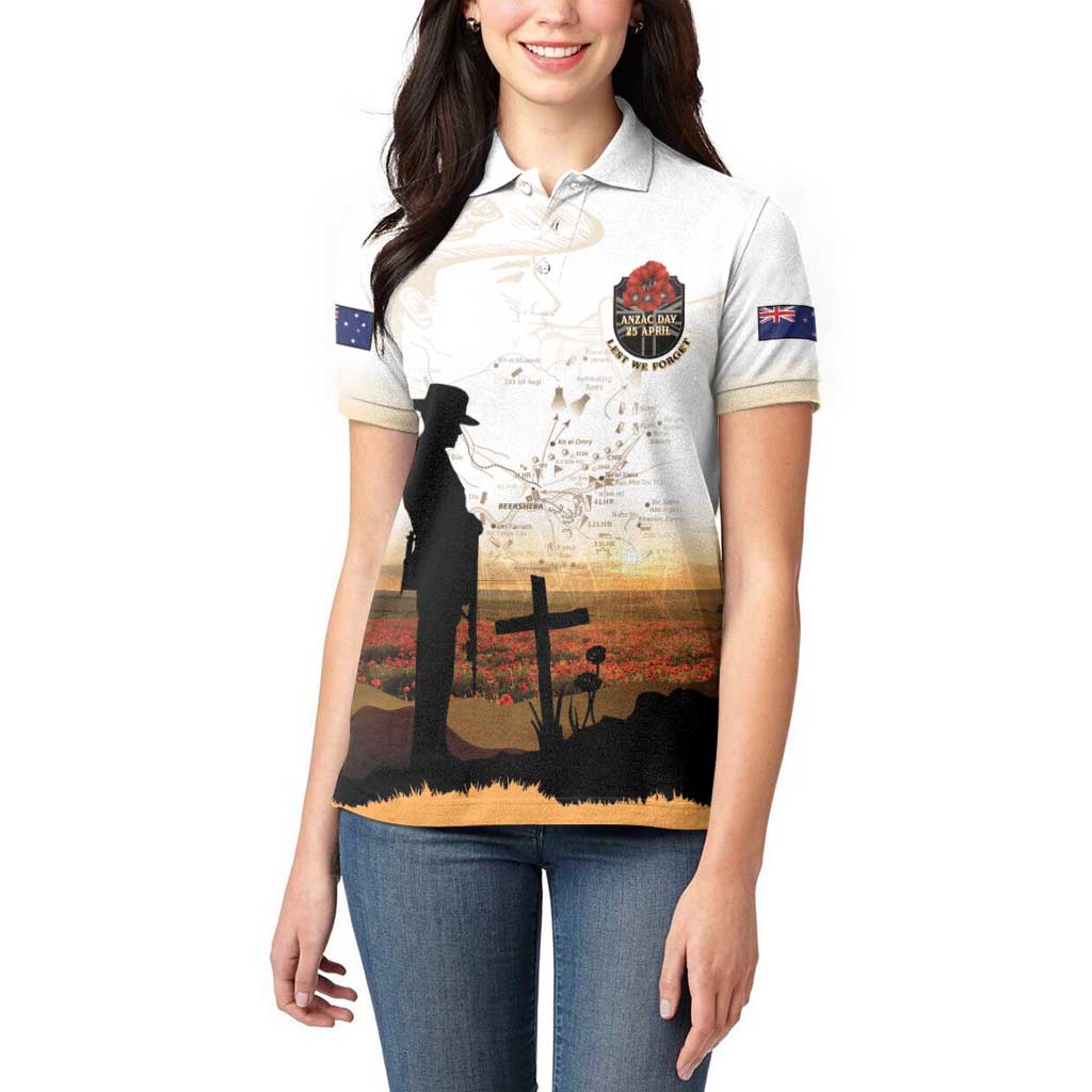 Australia And New Zealand ANZAC Day Women Polo Shirt Battle Of Beersheba