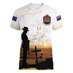 Australia And New Zealand ANZAC Day Women V-Neck T-Shirt Battle Of Beersheba