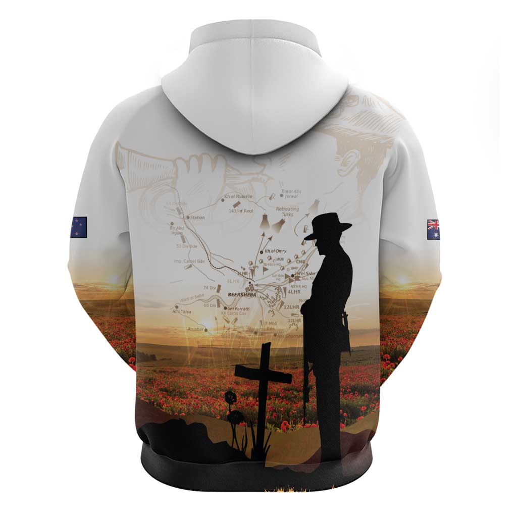 Australia And New Zealand ANZAC Day Zip Hoodie Battle Of Beersheba