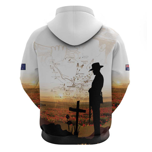 Australia And New Zealand ANZAC Day Zip Hoodie Battle Of Beersheba
