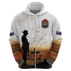 Australia And New Zealand ANZAC Day Zip Hoodie Battle Of Beersheba