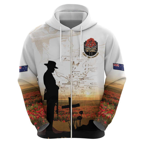 Australia And New Zealand ANZAC Day Zip Hoodie Battle Of Beersheba