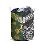 Custom Rugby New Zealand South Africa Laundry Basket Maori Tiki Springboks Together