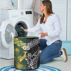 Custom Rugby New Zealand South Africa Laundry Basket Maori Tiki Springboks Together