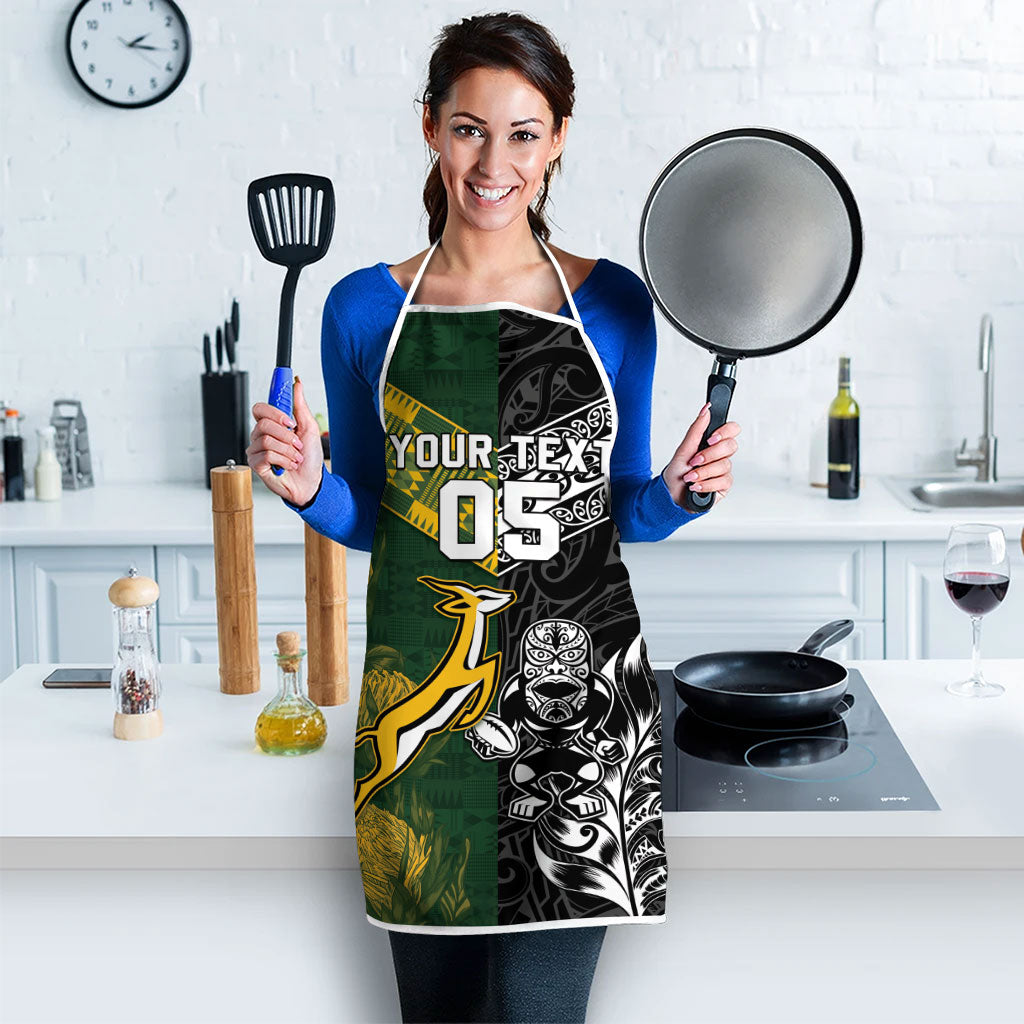 Custom Rugby New Zealand South Africa Apron Maori Tiki Springboks Together