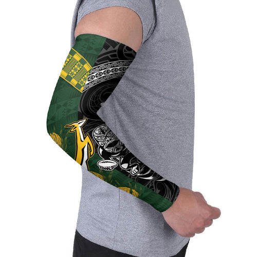 Custom Rugby New Zealand South Africa Arm Sleeves Maori Tiki Springboks Together