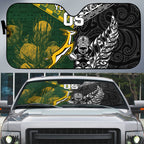 Custom Rugby New Zealand South Africa Auto Sun Shade Maori Tiki Springboks Together