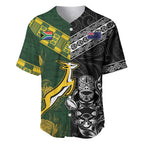 Custom Rugby New Zealand South Africa Baseball Jersey Maori Tiki Springboks Together