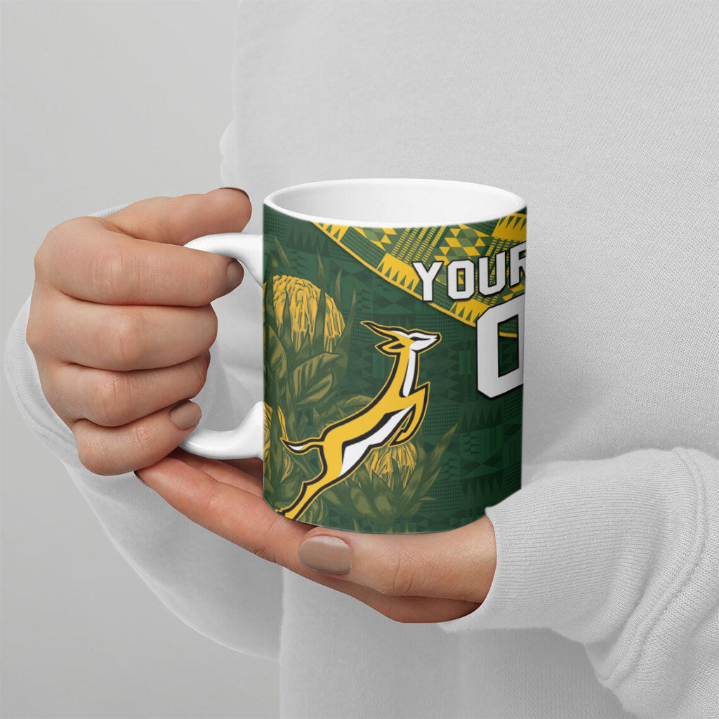 Custom Rugby New Zealand South Africa Ceramic Mug Maori Tiki Springboks Together