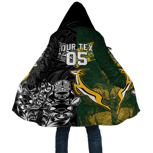 Custom Rugby New Zealand South Africa Cloak Maori Tiki Springboks Together