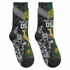 Custom Rugby New Zealand South Africa Crew Socks Maori Tiki Springboks Together