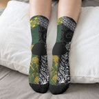 Custom Rugby New Zealand South Africa Crew Socks Maori Tiki Springboks Together