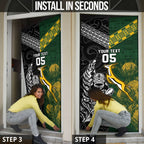 Custom Rugby New Zealand South Africa Door Cover Maori Tiki Springboks Together