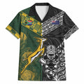 Custom Rugby New Zealand South Africa Hawaiian Shirt Maori Tiki Springboks Together