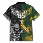 Custom Rugby New Zealand South Africa Hawaiian Shirt Maori Tiki Springboks Together