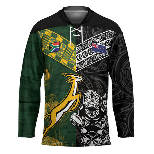 Custom Rugby New Zealand South Africa Hockey Jersey Maori Tiki Springboks Together