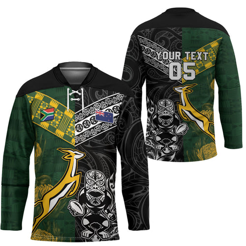 Custom Rugby New Zealand South Africa Hockey Jersey Maori Tiki Springboks Together