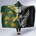Custom Rugby New Zealand South Africa Hooded Blanket Maori Tiki Springboks Together