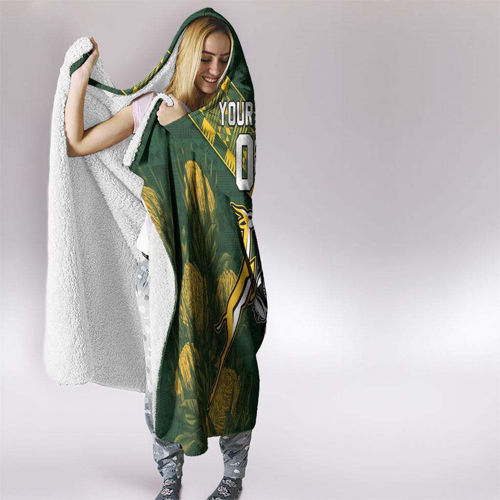 Custom Rugby New Zealand South Africa Hooded Blanket Maori Tiki Springboks Together