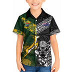 Custom Rugby New Zealand South Africa Kid Hawaiian Shirt Maori Tiki Springboks Together