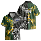 Custom Rugby New Zealand South Africa Kid Hawaiian Shirt Maori Tiki Springboks Together