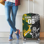 Custom Rugby New Zealand South Africa Luggage Cover Maori Tiki Springboks Together