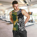 Custom Rugby New Zealand South Africa Men Tank Top Maori Tiki Springboks Together