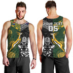 Custom Rugby New Zealand South Africa Men Tank Top Maori Tiki Springboks Together
