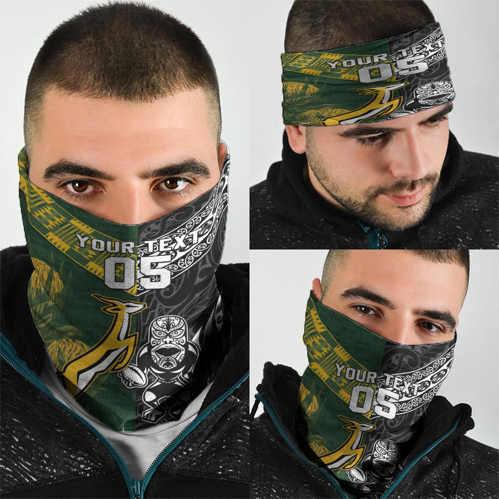 Custom Rugby New Zealand South Africa Neck Gaiter Maori Tiki Springboks Together