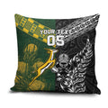 Custom Rugby New Zealand South Africa Pillow Cover Maori Tiki Springboks Together