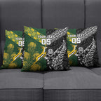 Custom Rugby New Zealand South Africa Pillow Cover Maori Tiki Springboks Together