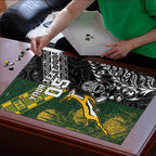 Custom Rugby New Zealand South Africa Puzzle Maori Tiki Springboks Together