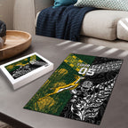 Custom Rugby New Zealand South Africa Puzzle Maori Tiki Springboks Together