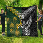 Custom Rugby New Zealand South Africa Quilt Maori Tiki Springboks Together