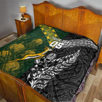 Custom Rugby New Zealand South Africa Quilt Maori Tiki Springboks Together