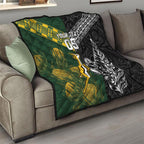 Custom Rugby New Zealand South Africa Quilt Maori Tiki Springboks Together