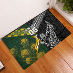 Custom Rugby New Zealand South Africa Rubber Doormat Maori Tiki Springboks Together