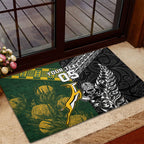 Custom Rugby New Zealand South Africa Rubber Doormat Maori Tiki Springboks Together