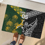Custom Rugby New Zealand South Africa Rubber Doormat Maori Tiki Springboks Together