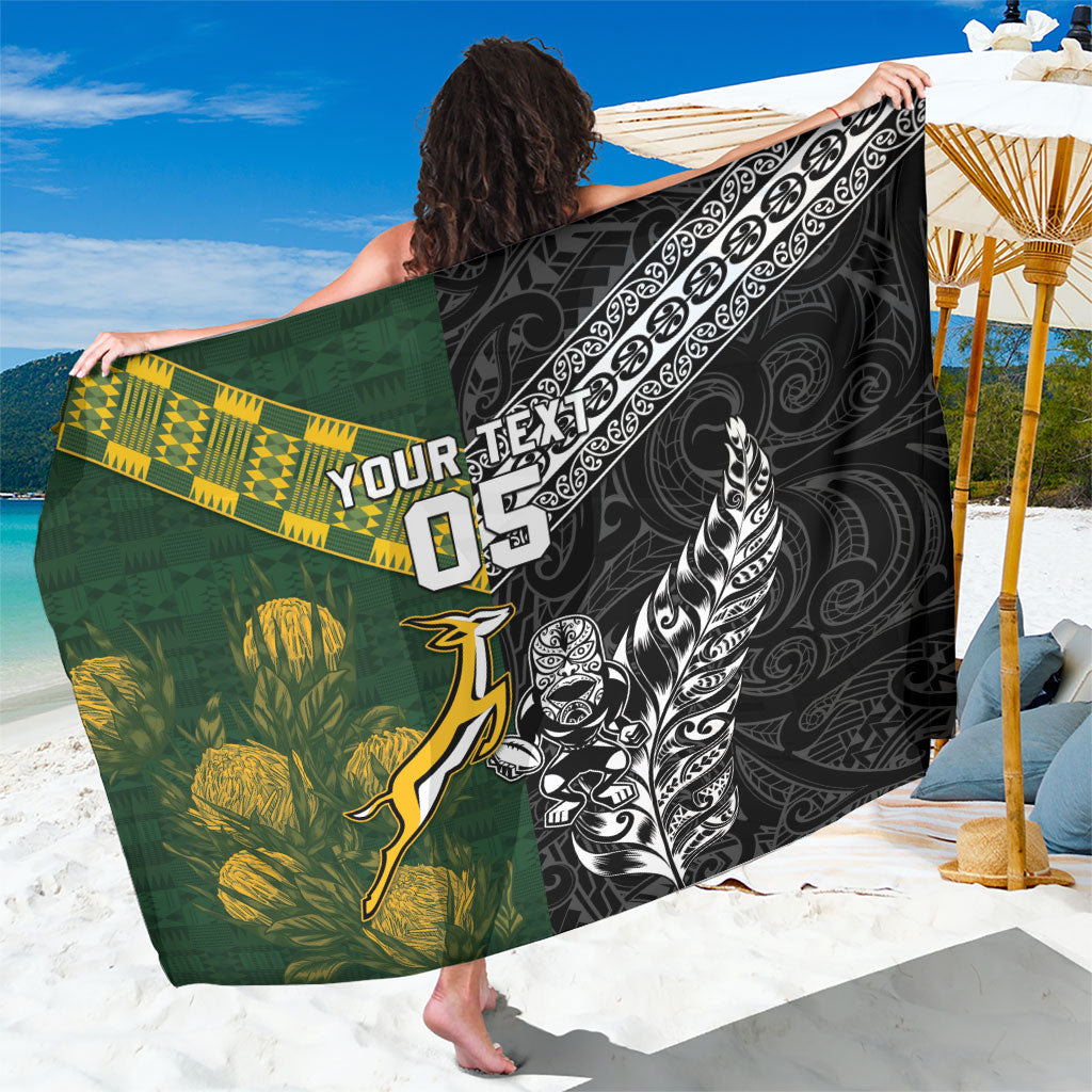 Custom Rugby New Zealand South Africa Sarong Maori Tiki Springboks Together
